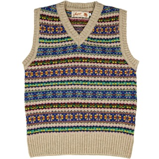 Classic 1940s Fair Isle Vest: Hebridean Sky