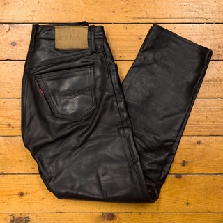 Used Black CXFQHH Leather Five Pocket Jeans