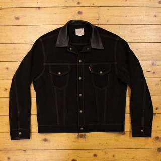 Type III Jean Jacket - Unlined Cow Suede, Suede: Black, 44" - S#7015
