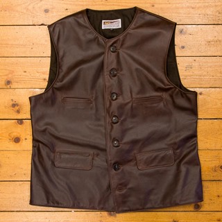 Shackleton Waistcoat, Battered Steerhide, 50" - S#6877