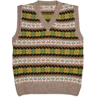 Classic 1940s Fair Isle Vest: Snowflake
