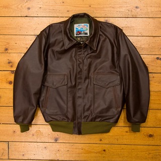 1950s Flight Jacket, Battered Steerhide, 44" - S#6573