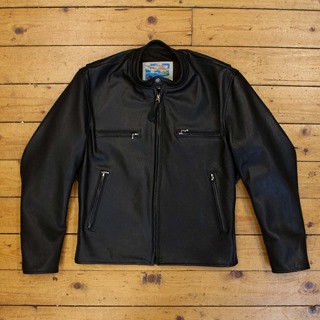 Café Racer, Goatskin: Black, 40" - S#7240