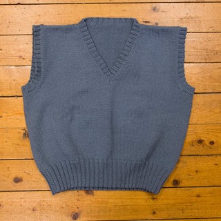 Hand Knitted Sample Vest RAF Blue