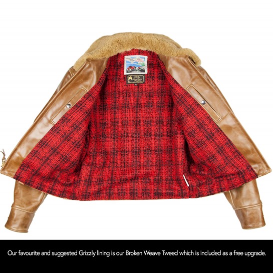 Grizzly Jacket Aero Leathers | Mouton Fur Leather Jacket