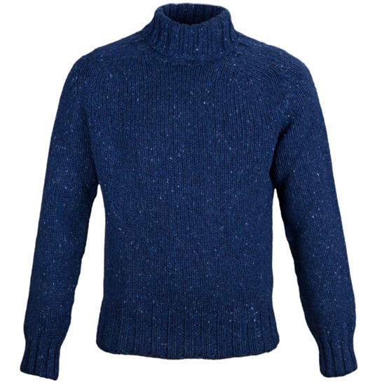 Cashmere Merino 'Cairngorm' Ski Sweater: Deep Blue