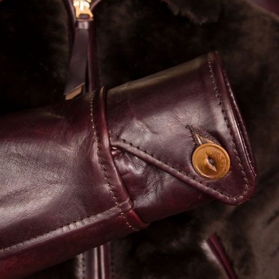 Grizzly Jacket Aero Leathers | Mouton Fur Leather Jacket