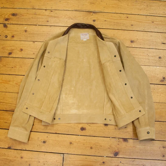 Type III Jean Jacket - Unlined Cow Suede, Suede: Sand, 40" - S#7342