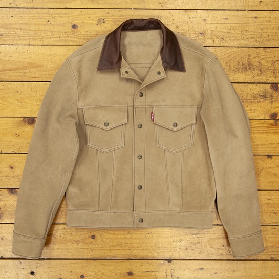 Type III Jean Jacket, Oatmeal Calf Suede, 38