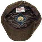 Harris Tweed Eight Panel Bakers Boy Cap: Moss Green