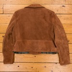 Ladies Motorcycle Jacket, Rust Goat Suede, Size 16 - S#5836