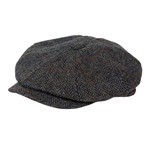 Harris Tweed Eight Panel Bakers Boy Cap: North Sea Herringbone