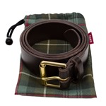 Vegetable Tanned Heavy Duty Belt: Brown/Brass