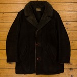 60s British Motoring Coat, Lambskin with suede side out, 40"-42" - CB#005