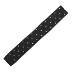 Michelsons of London Silk Knitted Tie - Black with White spots