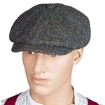 Harris Tweed Eight Panel Bakers Boy Cap: North Sea Herringbone