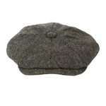 Donegal Tweed Eight Panel Bakers Boy Cap: Green