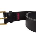 Vegetable Tanned Heavy Duty Leather Belt: Black/Brass