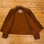 Wool and Leather Aeromarine, Navy Melton and Rust Goat Suede, 42"- S#5383