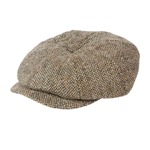 Harris Tweed Eight Panel Bakers Boy Cap: Oatmeal