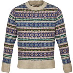 Classic 1940's Long Sleeve Crew Neck Fair Isle: Hebridean Sky