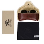 Willems x Aero Leather B-3 Sunglasses: Brushed Rhodium