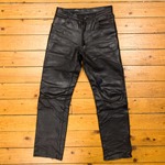 Used Black Oiled Alaskan Steerhide Leather Five Pocket Jeans 