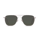 Willems x Aero Leather B-3 Sunglasses: Brushed Rhodium