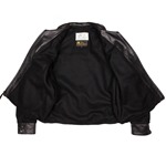 Wool and Horsehide Half Belt, Black Melton Wool and Black HH, 42" - VA#1712