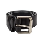 Vegetable Tanned Heavy Duty Belt: Black/Nickel