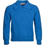 1920's Eton Collared Sports Sweater: Dusty Blue