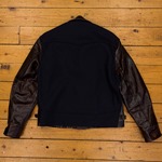 Wool and Leather Aeromarine, Navy Melton and Brown Kelpie Horsehide, 40"- S#5392