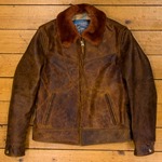 Half Belt Sample (Blue Label), Battered Tan HH, 34" - S#5876