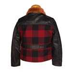 Kids Wool and HH Half Belt, Buffalo Check + Soft Black Italian HH, Age 7-8 - S#4816