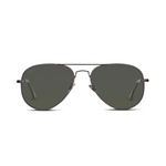 END OF LINE/CLEARANCE Willems x Aero Leather A-2 Sunglasses: Graphite Black