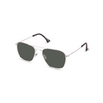 Willems x Aero Leather B-3 Sunglasses: Brushed Rhodium