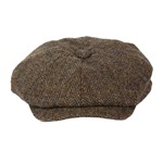 Harris Tweed Eight Panel Bakers Boy Cap: Flecked