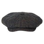 Harris Tweed Eight Panel Bakers Boy Cap: North Sea Herringbone