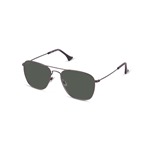 Willems x Aero Leather B-3 Sunglasses: Graphite Black