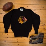 END OF LINE/CLEARANCE 1920s US Collegiate Sports Sweater: Black (Size L)