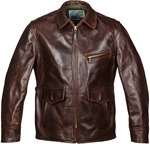 Aero Leather Long Half Belt Jacket