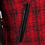 Wool and Leather Half Belt - Broken Weave Tweed