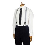 END OF LINE/ CLEARANCE Michelsons of London Silk Knitted Tie - Black with White spots