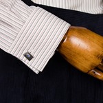 Aero CC41 Spearpoint Collar Shirt: Ivory Stripe