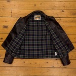 Wool and Leather Aeromarine, Navy Melton and Brown Kelpie Horsehide, 40"- S#5392