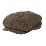 Harris Tweed Eight Panel Bakers Boy Cap: Flecked