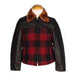 Kids Wool and HH Half Belt, Buffalo Check + Soft Black Italian HH, Age 7-8 - S#4816