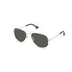 Willems x Aero Leather A-2 Sunglasses: Brushed Rhodium