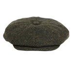 Heavy Donegal Tweed Eight Panel Cap: Forest Floor Flecked Herringbone