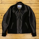Wool and Leather Half Belt, Black Jerky + Black Melton Wool, 38" - S#5293
